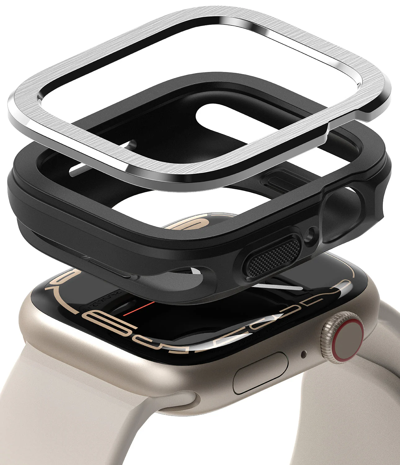 Apple Watch Series (45mm / 44mm) | Air Sports (Black) + Bezel Styling