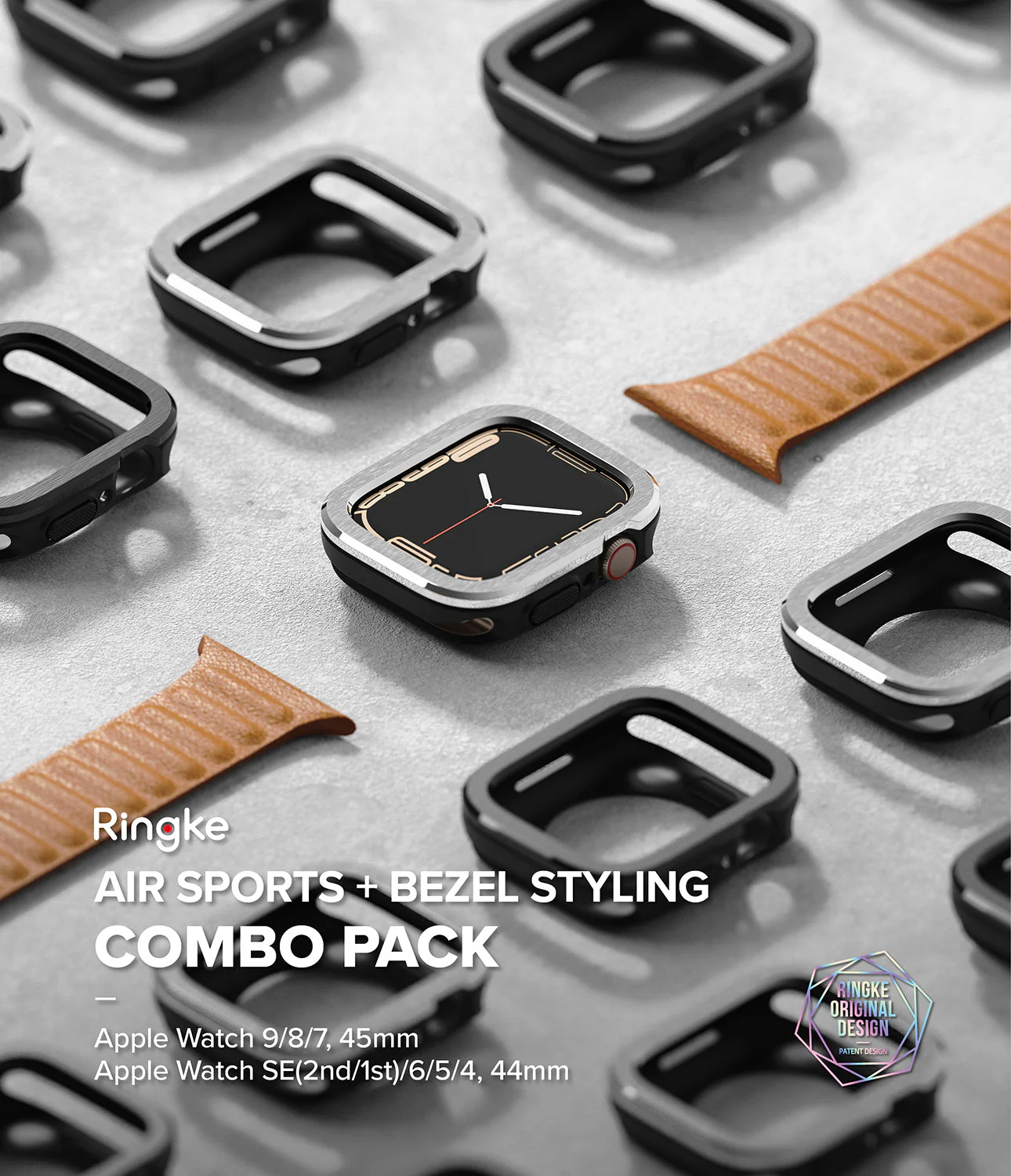 Apple Watch Series (45mm / 44mm) | Air Sports (Black) + Bezel Styling - Image 16
