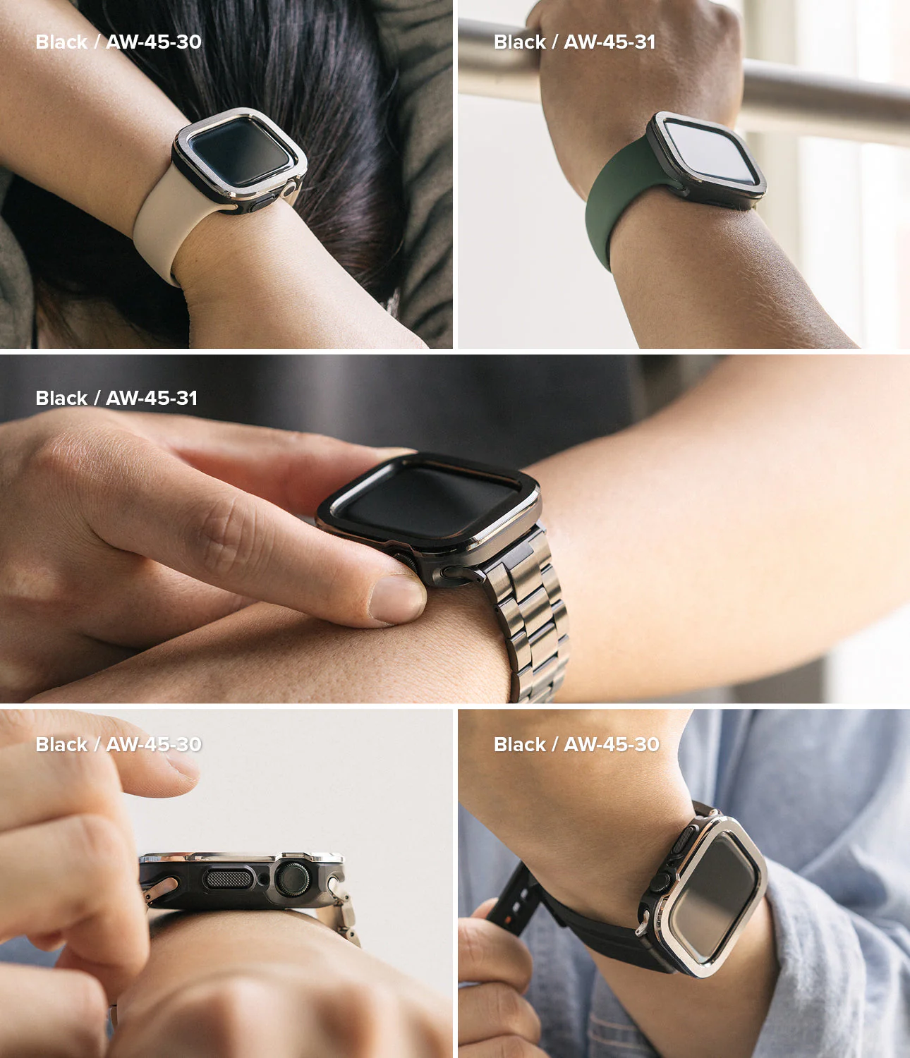 Apple Watch Series (45mm / 44mm) | Air Sports (Black) + Bezel Styling - Image 18