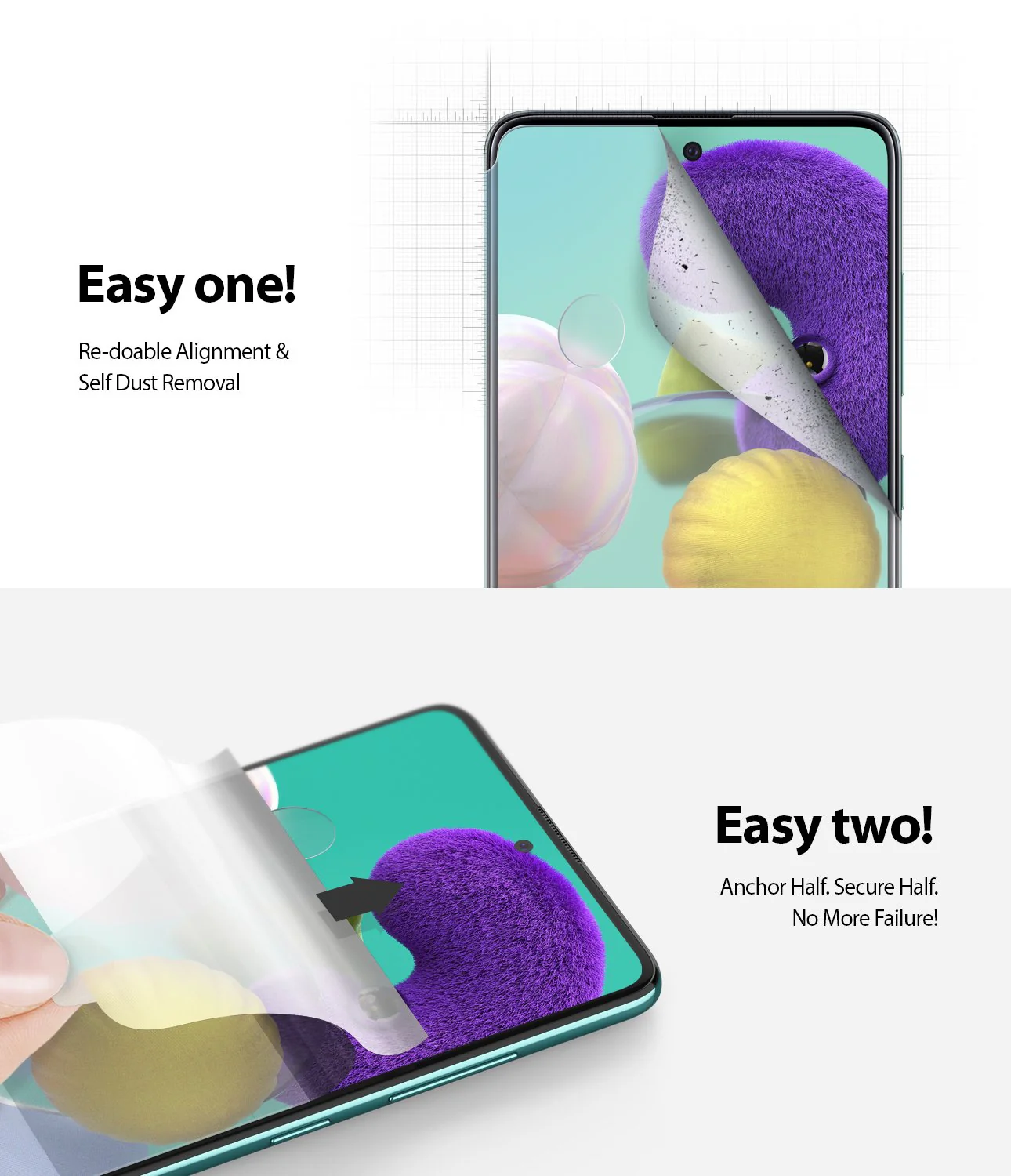 Galaxy A51 Screen Protector | Dual Easy Film Wing - Image 3