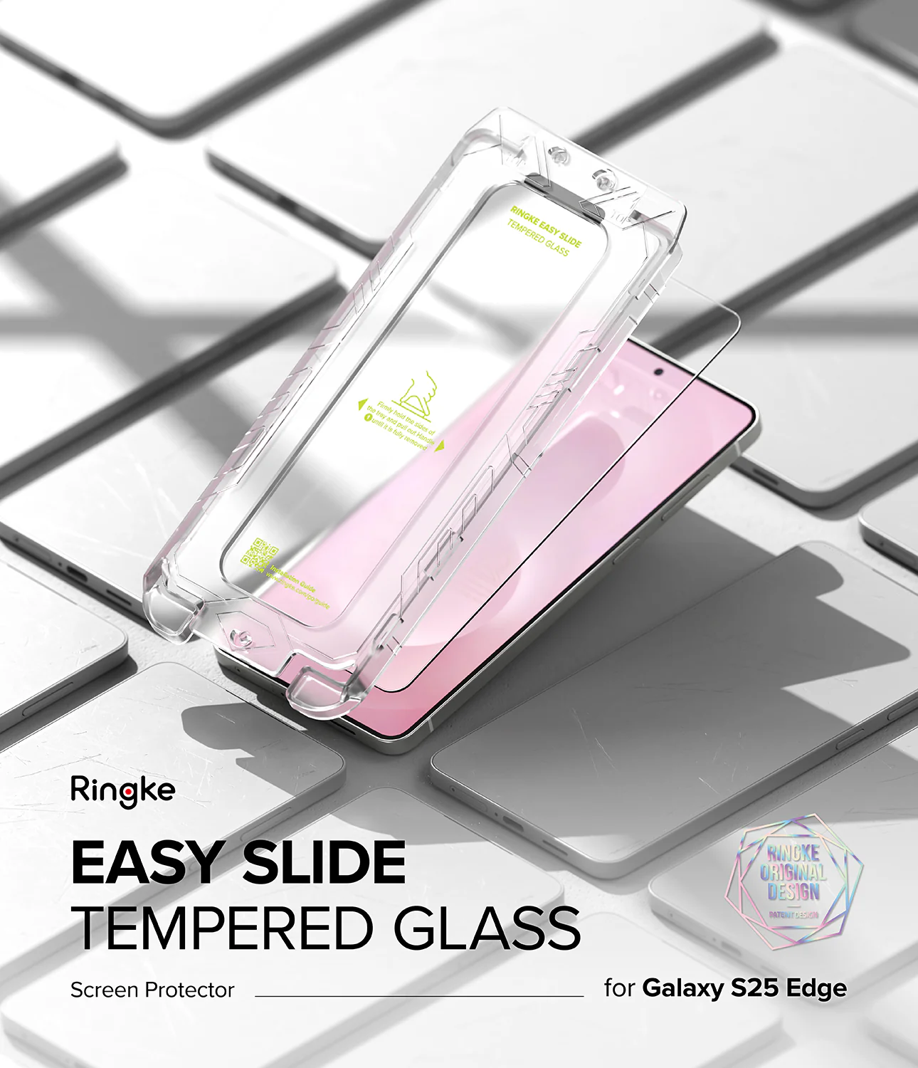 Galaxy S25 Edge Screen Protector | Easy Slide Tempered Glass - Image 2