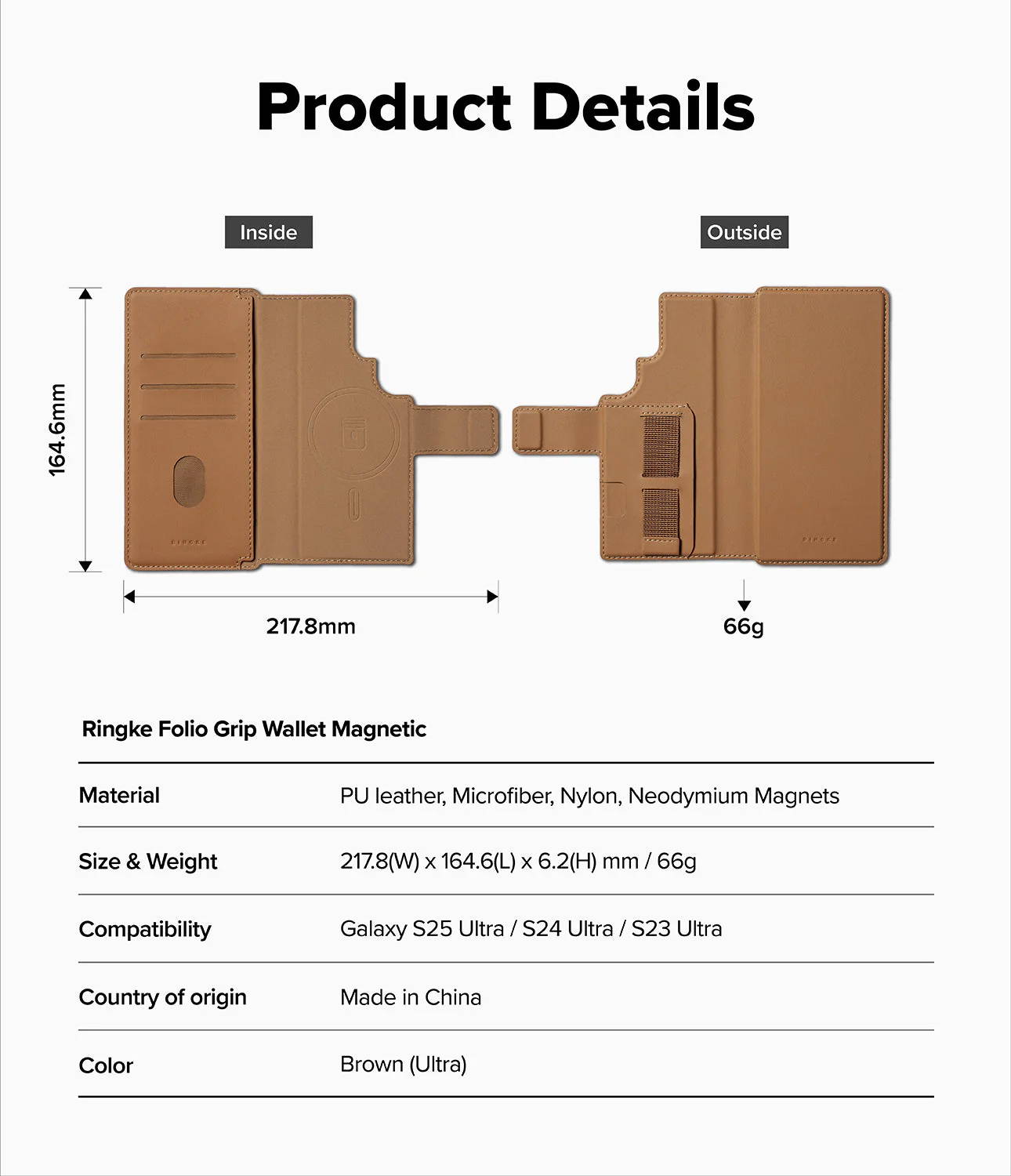 Galaxy S25 Ultra Cover | Folio Grip Wallet Magnetic - Image 44