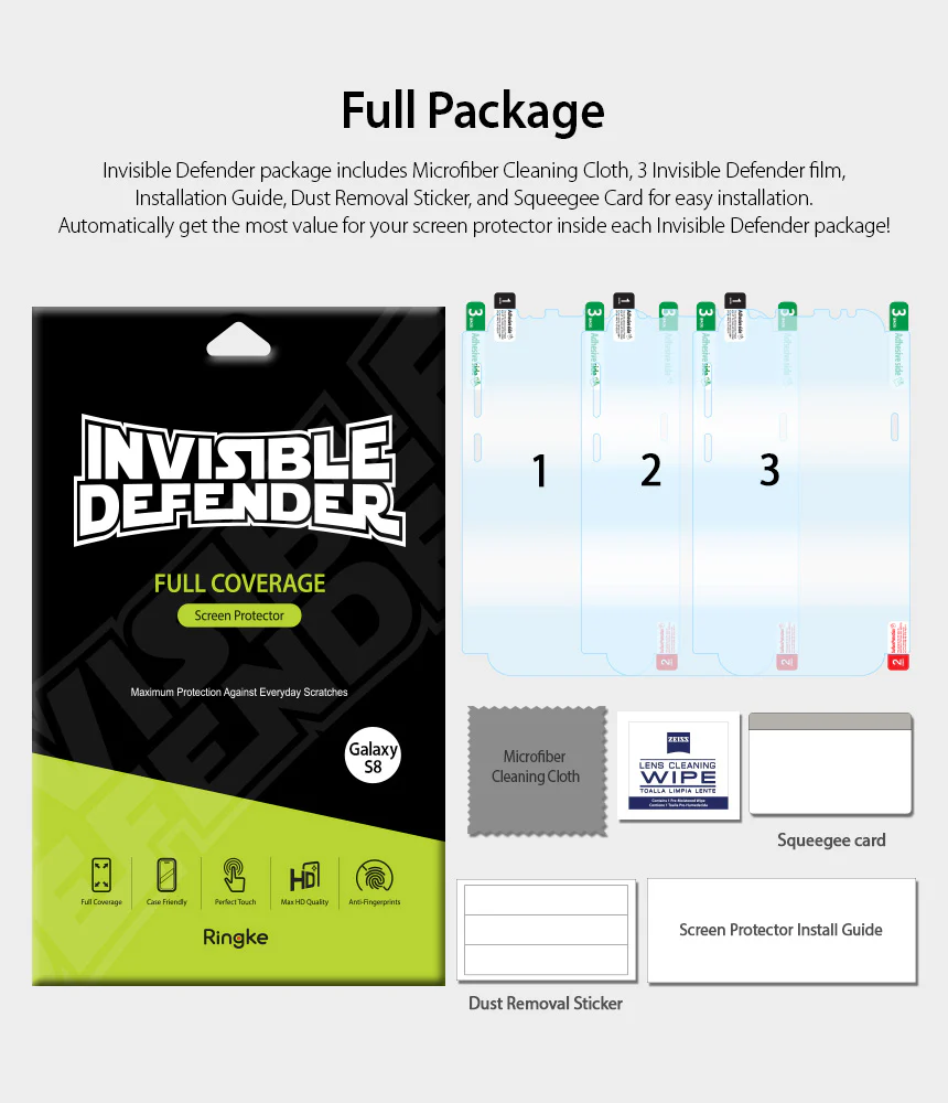Galaxy S8 Screen Protector | Full Cover (2P) - Image 14