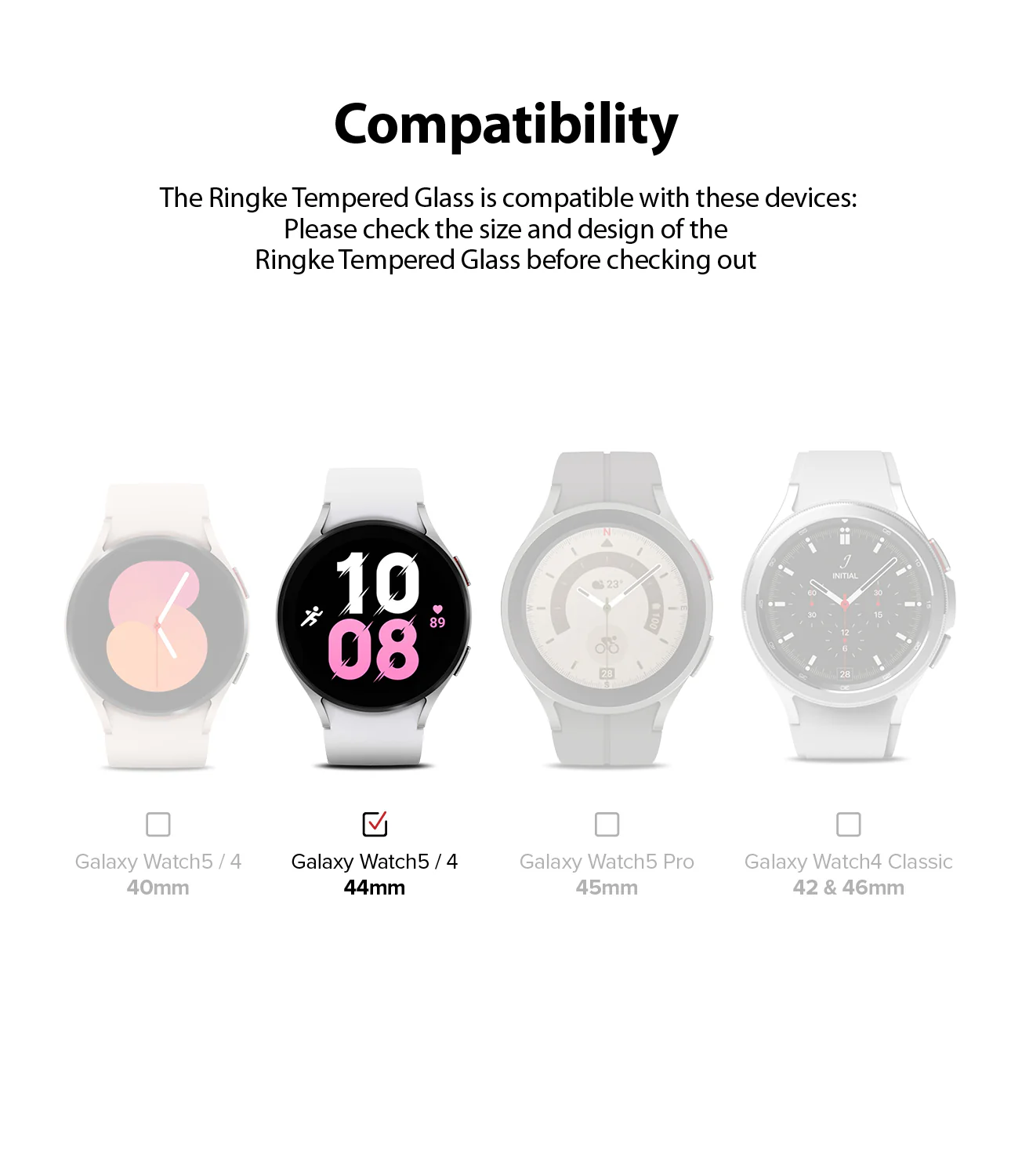 Galaxy Watch 5/4 44mm Screen Protector | Glass - R6 - Image 3