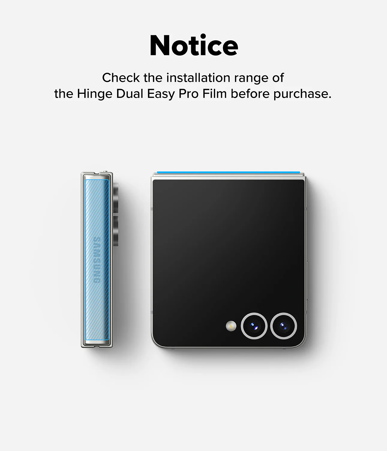 Galaxy Z Flip 7 Screen Protector | Hinge Dual Easy Pro Film (2 Pack) - Image 8