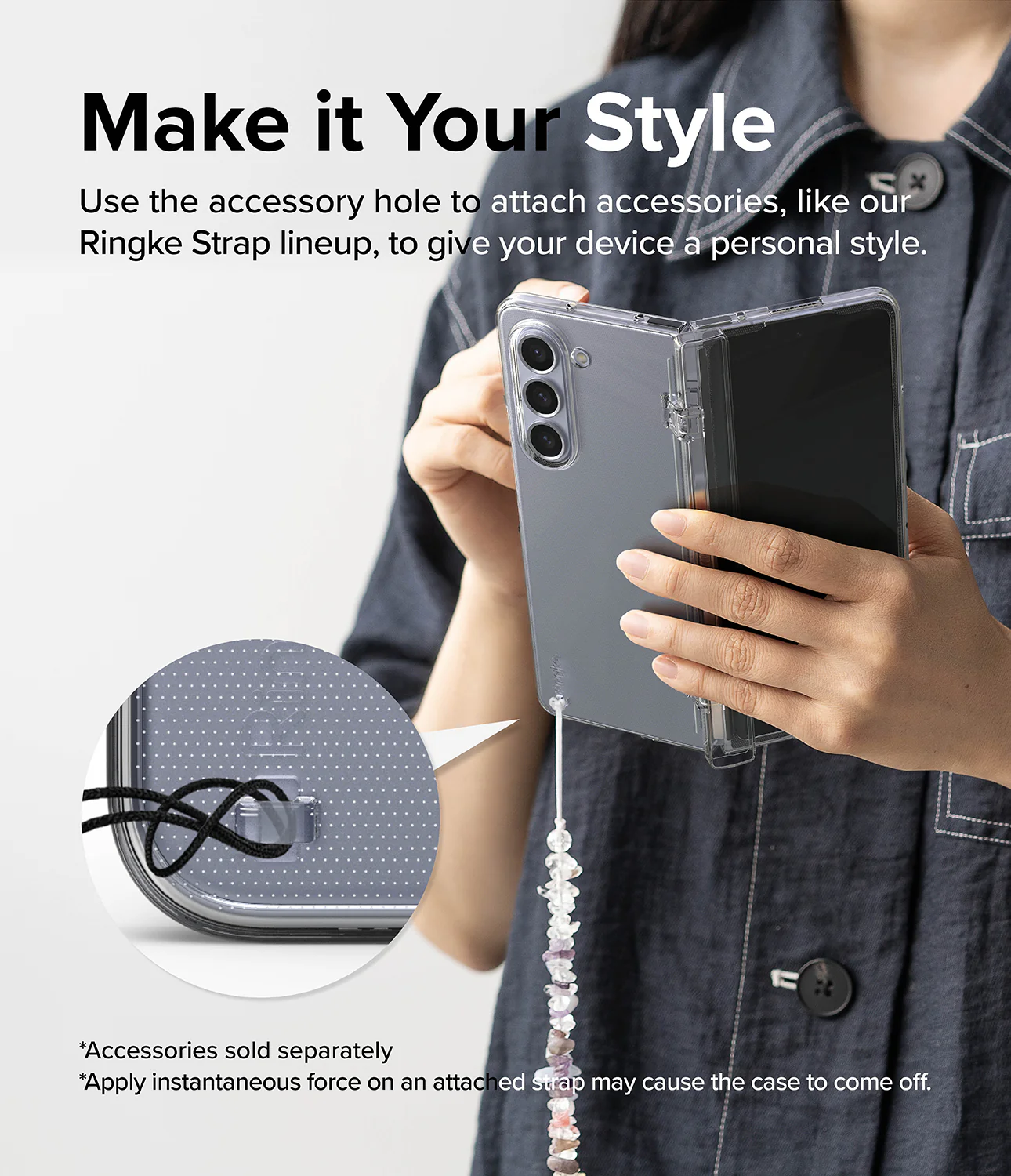 Galaxy Z Fold 5 Case | Slim Hinge - Clear - Image 12