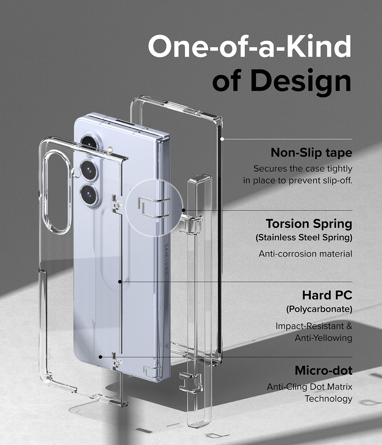 Galaxy Z Fold 5 Case | Slim Hinge - Clear - Image 9