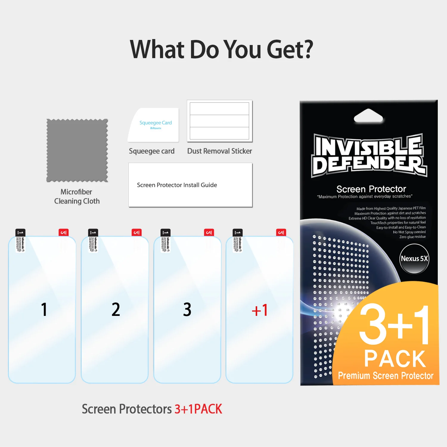 Google Nexus 5X Screen Protector | Invisible Defender [4P] - Image 6