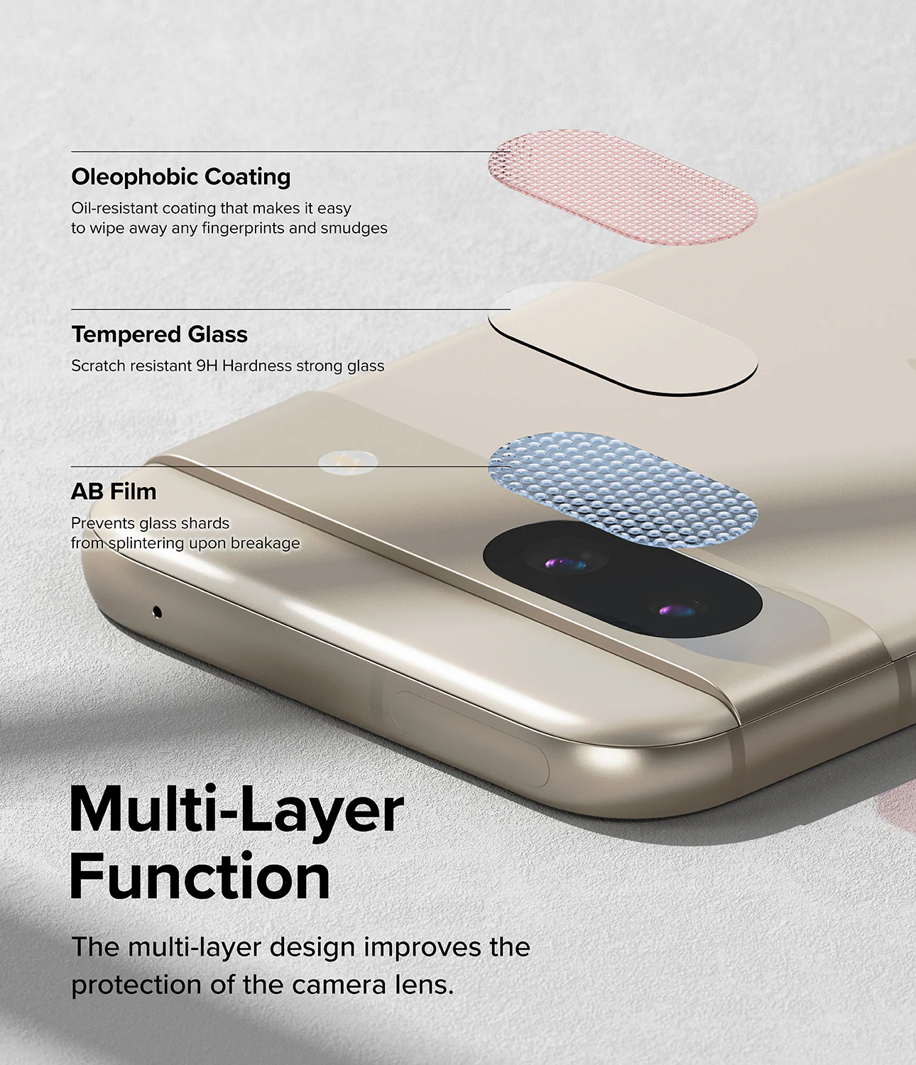 Google Pixel 8a Camera Lens Protector | Glass (3 Pack) - Image 5