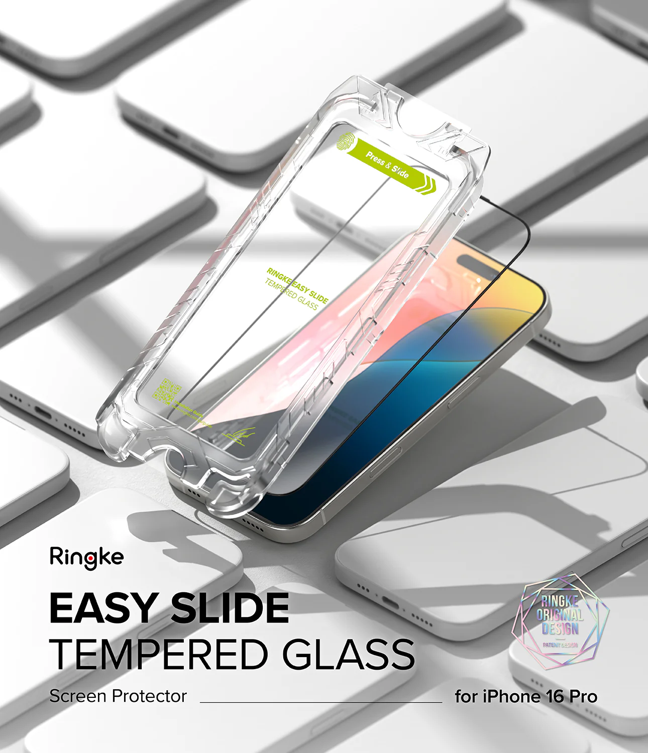 iPhone 16 Pro Screen Protector | Easy Slide Tempered Glass - Image 2