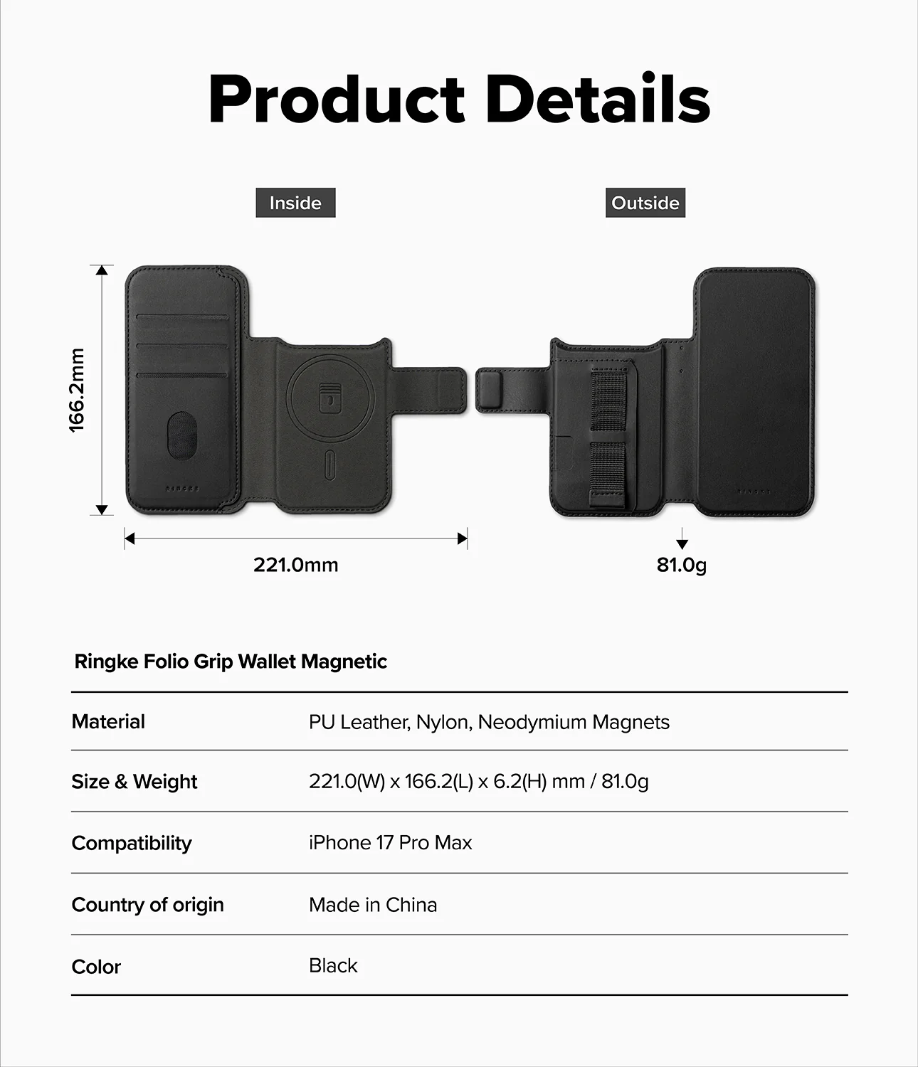 iPhone 17 Pro Max Cover | Folio Grip Wallet Magnetic - Image 16