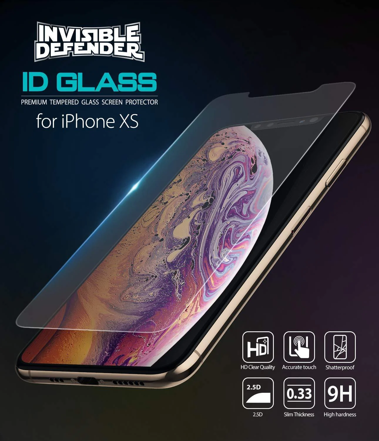 iPhone XS Screen Protector | Invisible Defender Glass - Image 2