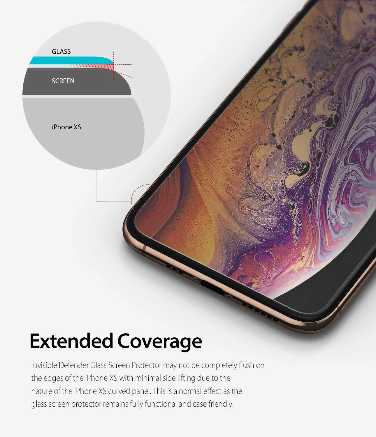 iPhone XS Screen Protector | Invisible Defender Glass - Image 4