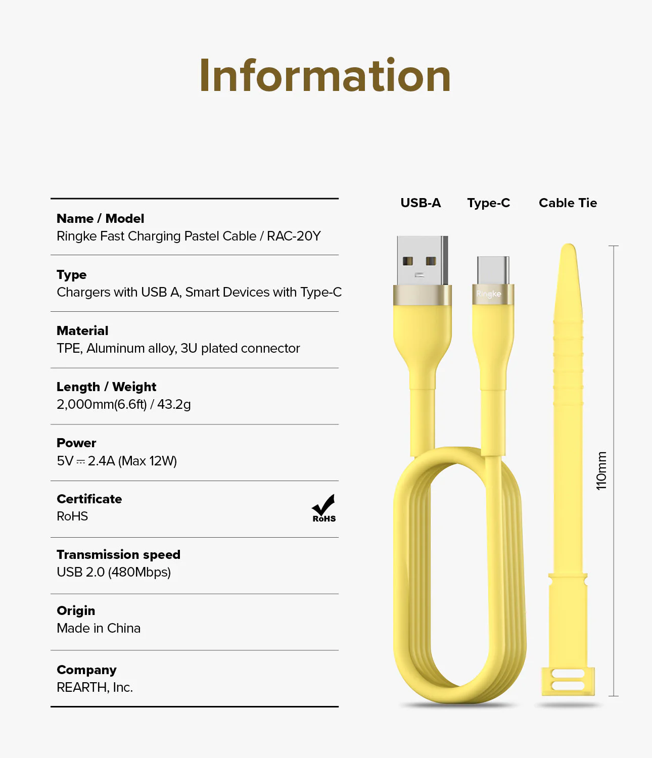 Ringke Fast Charging Pastel Cable - A Type-C Type - Image 56