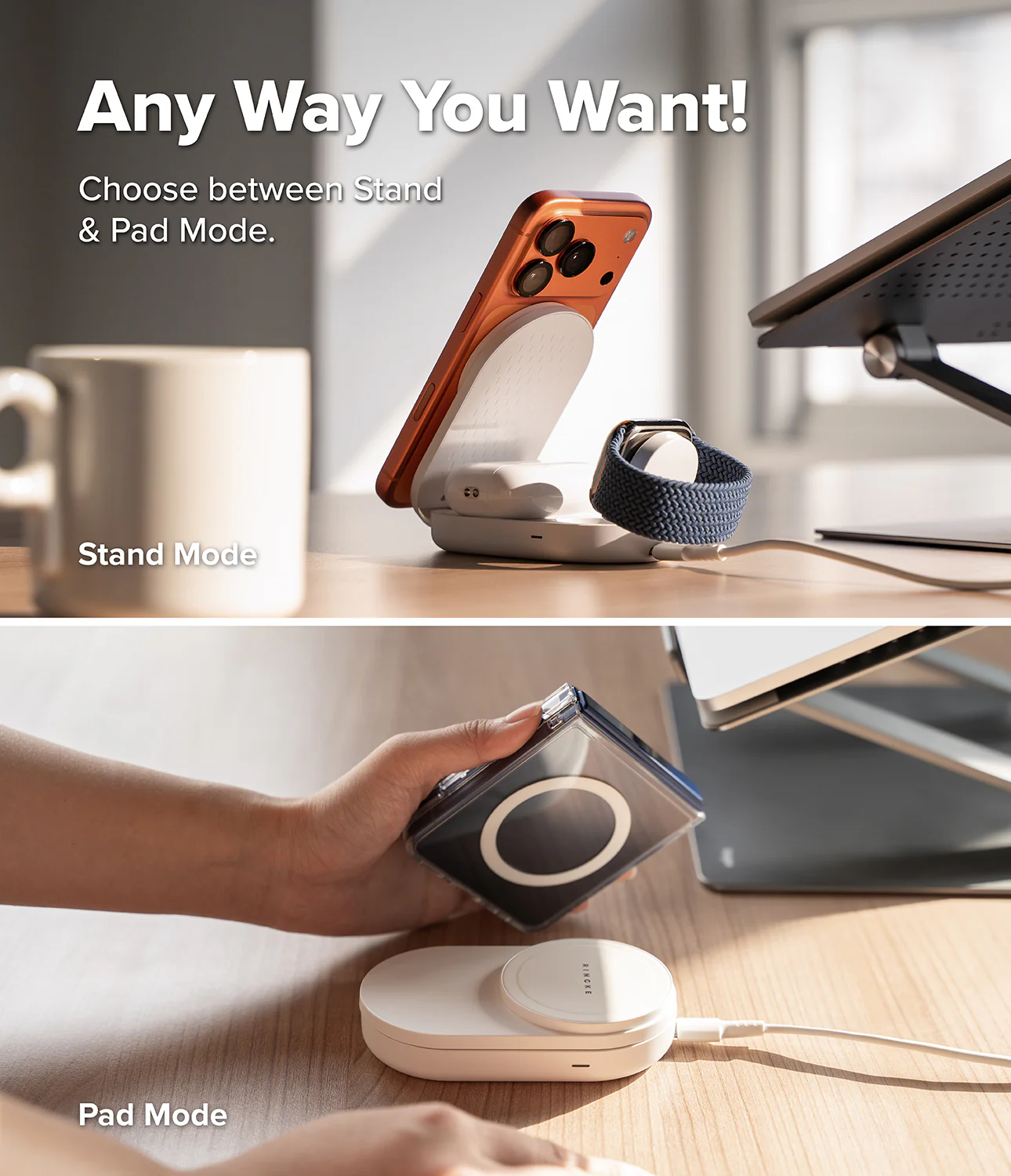 Stand Qi2 25W 3-in-1 Folding Magnetic Wireless Charger - Image 8