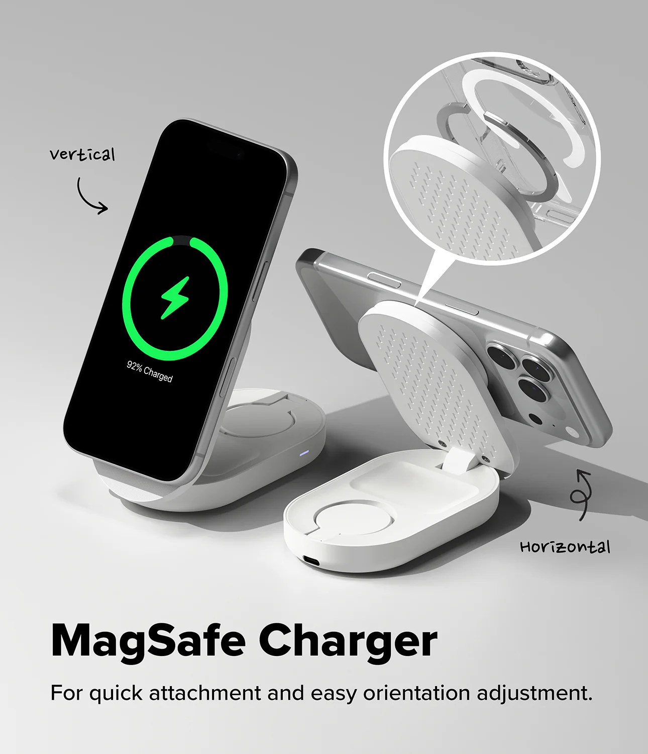 Stand Qi2 25W 3-in-1 Folding Magnetic Wireless Charger - Image 9
